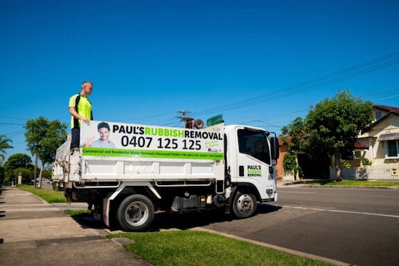 Paul’s Rubbish Removal Truck on Sydney Street Rubbish Removal Sydney Truck