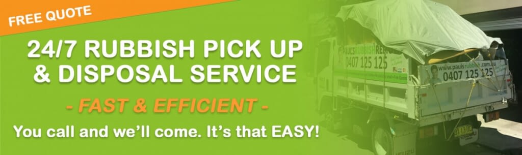 24 Hour Rubbish Removal Service Banner furniture removal and disposal